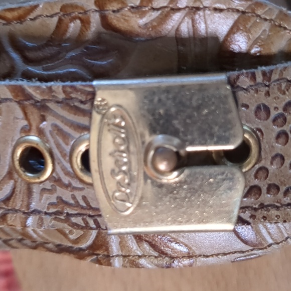 vintage DR SCHOLL'S* wooden/ embossed leather adj. strap exercise sandal sz 9 - Picture 4 of 16